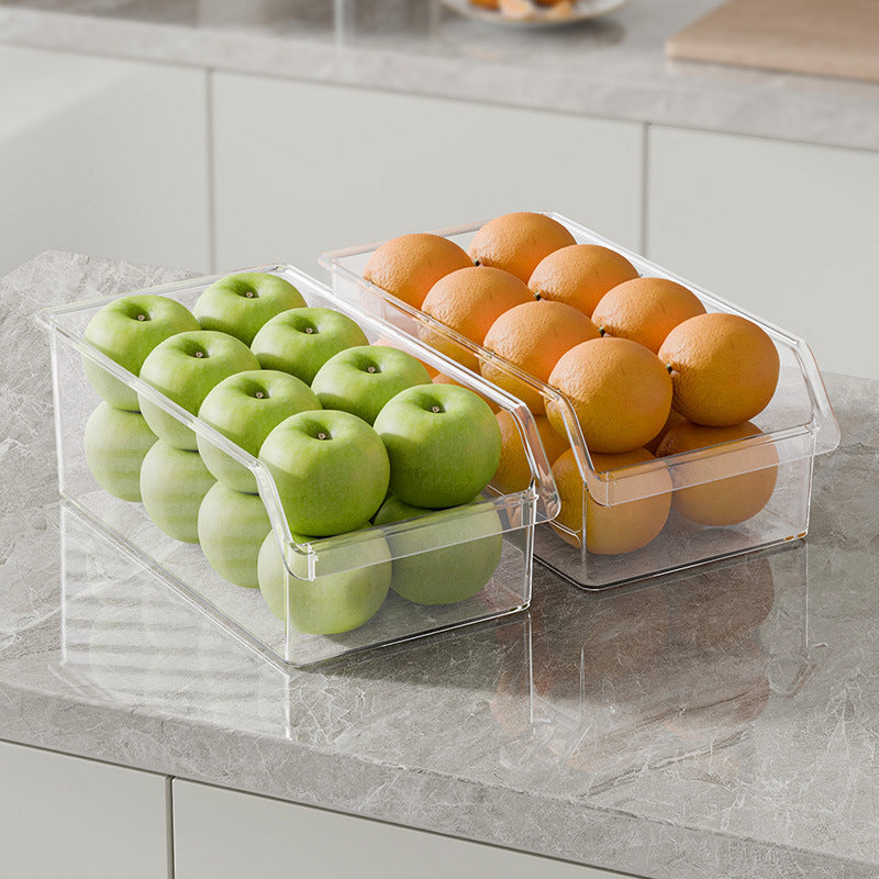 Refrigerator Storage Box Kitchen Plastic Transparent Egg Fruit Vegetable Organizer Drawer Storage Box Storage Box Fresh-keeping Box