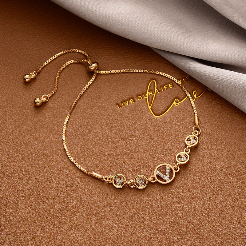 Korean Versatile Pearl Bracelet for Women ins Niche Style High-End Titanium Steel Bracelet Couple Bracelets Wholesale
