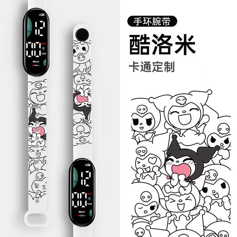 New Pochacco Cartoon Electronic Watch for Students Cute Children's Cartoon Print LED Sports Watches Wholesale
