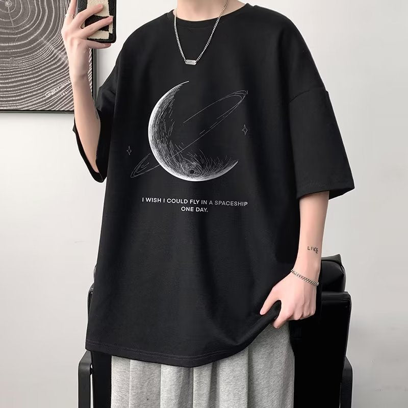 Summer New Short Sleeve Loose t T-shirt Men Fashion Brands Casual Half Sleeve Trendy T-shirt Bottoming Shirt Half Sleeve Shirt