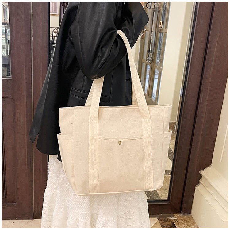 Large Capacity Tote Canvas Bag for Work and Going out Good-looking Commuter's All-Matching Art Student Book One Shoulder Bag Bag