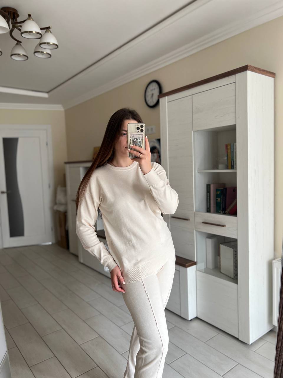 2025Autumn and Winter New ins Women's Loose Round Neck Sweater Set with Carrot Pants European and American Knitted Sets
