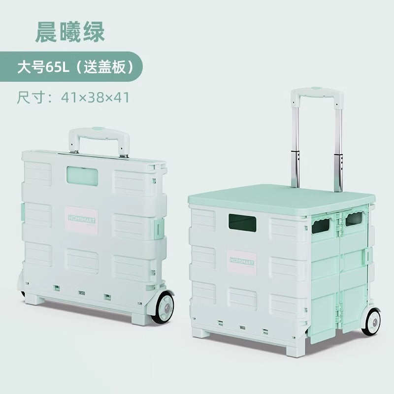 Pulling Cart for Grocery Shopping and Package Delivery, Lightweight Folding Stair Climbing Handcart with Cover