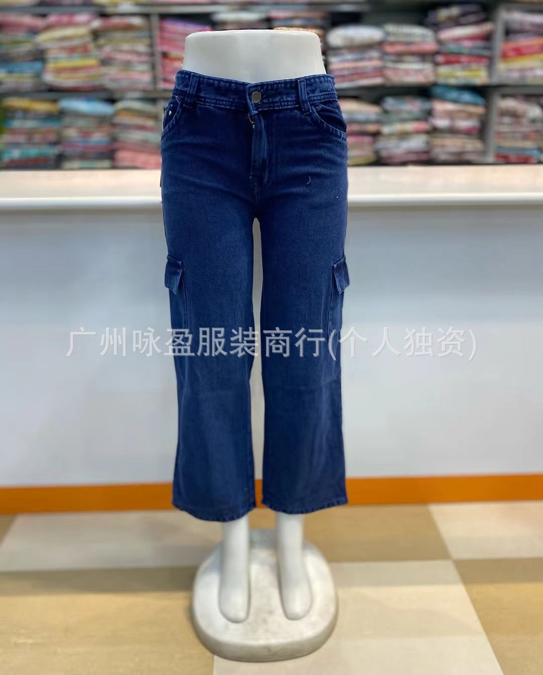 Simple pocket jeans Multi-pocket Women's Jeans Cargo Pants Wholesale cargo jeans
