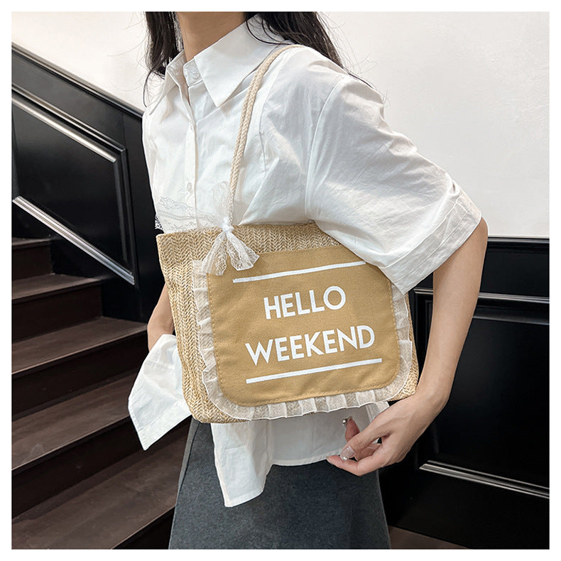 2025Large Capacity Elegant Korean Style Bag for Women Linen Canvas Bag Fashionable Eco-friendly Shopping Bag Single Shoulder Casual Handbag