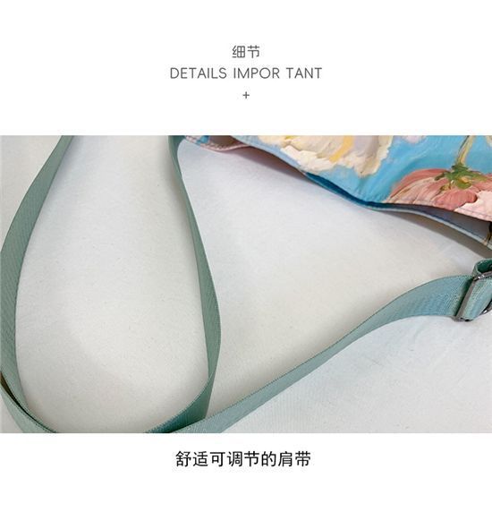 New2025Floral Oil Painting Niche Large Capacity Versatile Commuter Bucket High-end Bag Women's Shoulder Bag Hot Item