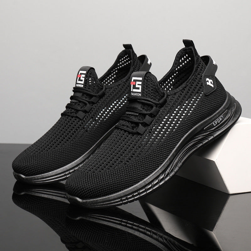 2024Wholesale Dropshipping Casual Sports Shoes Lightweight Breathable Trendy Men's Shoes Summer New Soft Sole Round Toe