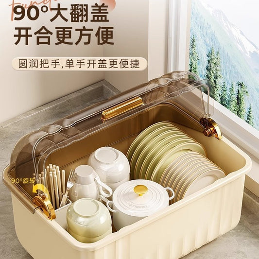 Dish Rack Storage Rack Bowl and Chopsticks Draining Rack Kitchen Bowl Plate Tableware Storage Box Countertop Bowl Storage Box for Home Use