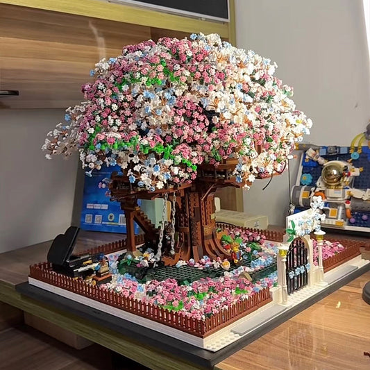 Sakura Treehouse Building Blocks2025New Toy Girl Gift Puzzle Assembly Building Street View Villa House Puzzle