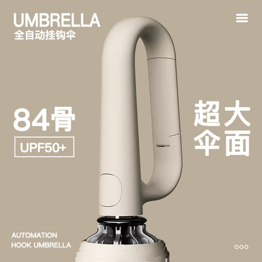 72Fully Automatic Ring Buckle Umbrella Portable Large Custom Wholesale Men's Hook Folding Dual-use for Sun and Rain Women's Special