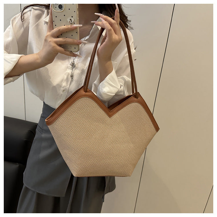 Summer Patchwork Large Capacity Women2025New Fashionable Loose Style Trendy New Casual Tote Shoulder Underarm Bag
