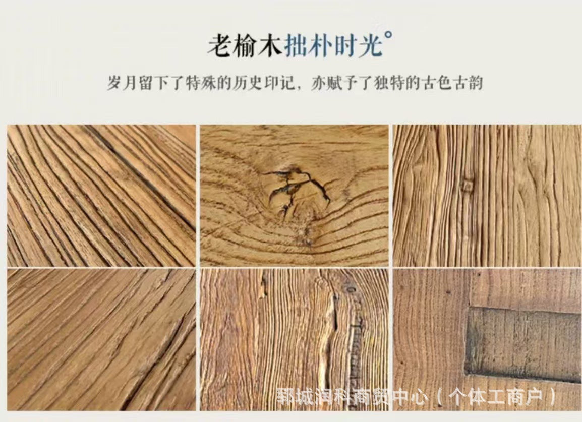 Old Elm Solid Wood Bed Modern Simple Bed Homestay Internet Celebrity Rental Dormitory Falcon Rivet Tatami Hard Board Bed