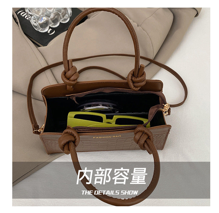 Large Capacity Patchwork Spring2025Casual New Korean Style Trendy Fashion European and American ins Single-shoulder Handheld Small Square Bag