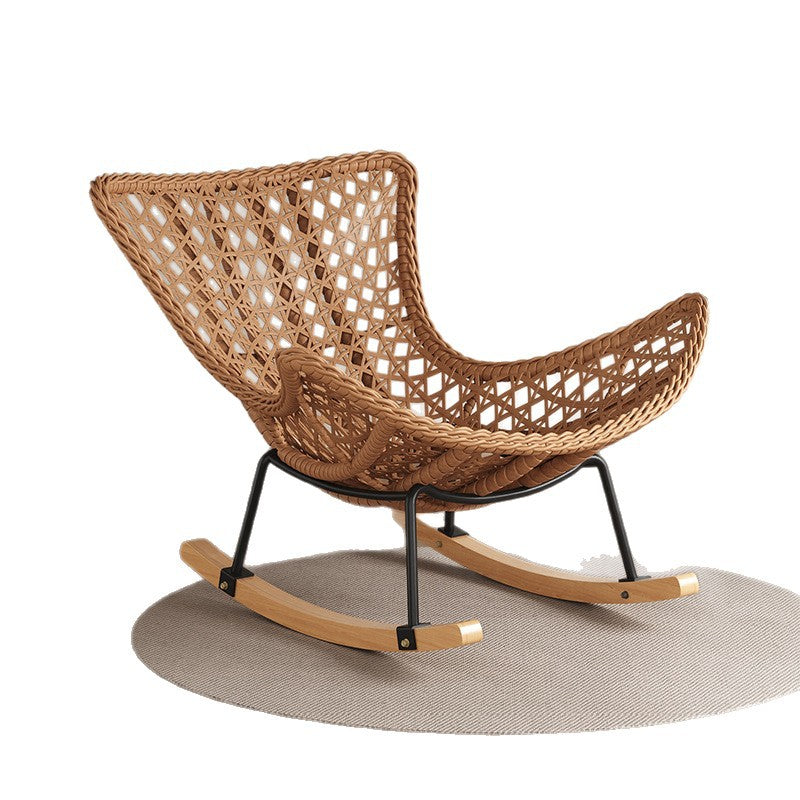 Rocking Chair Recliner Adult Sleepable Single Rattan Balcony Lazy Chair Bedroom Leisure Home Lazy Sofa