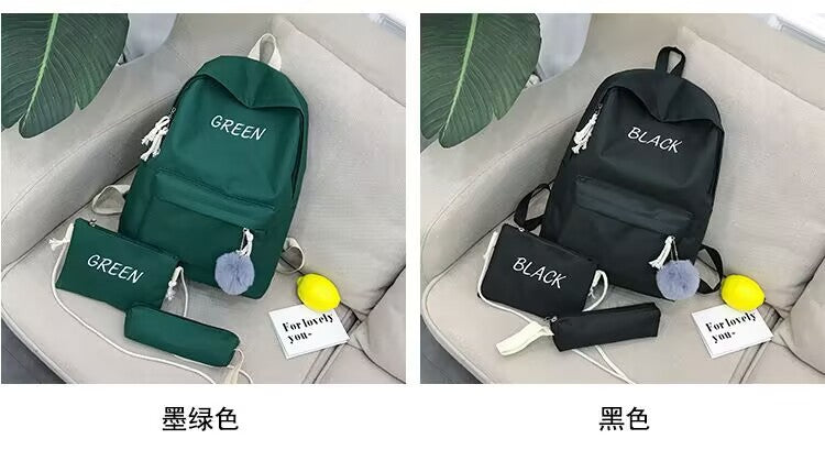 Three-piece Backpack Set New Korean Version Fashionable Backpack for Primary and Secondary School Students Large Capacity Unisex Travel Bag http://detail.1688.com/offer/940937569372.html