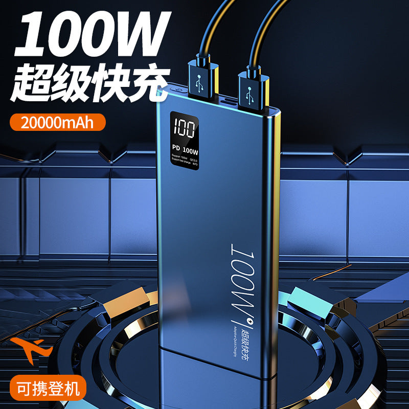 3C Authentication100W Super Fast Charge Power Bank20000mAh Large Capacity Two-Way Fast Charging Custom Power Bank