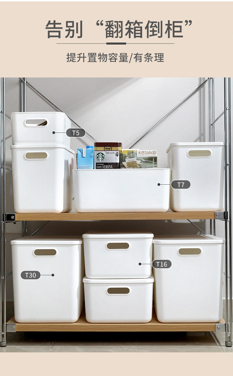 Storage Box Wholesale Storage Box Office Desktop Covered Dustproof Organizing Box Wardrobe Living Room Kitchen Storage Box