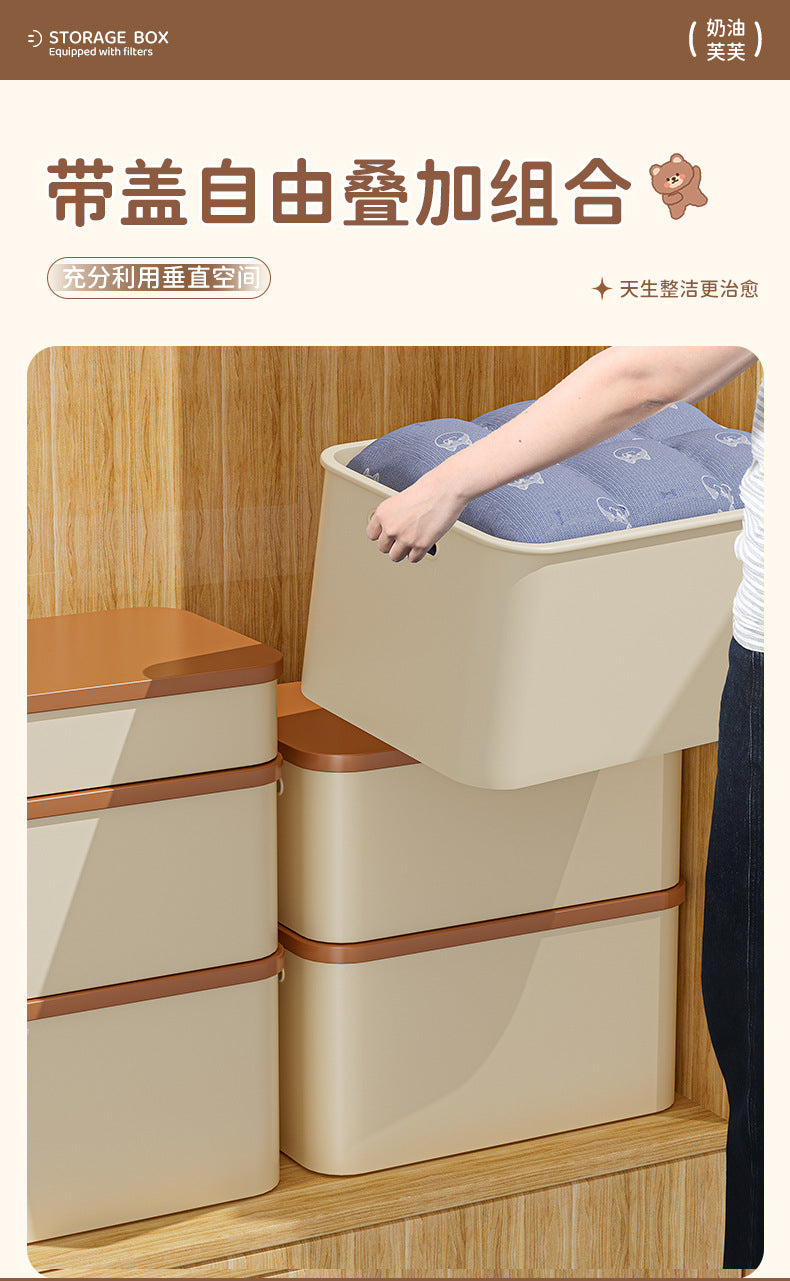 Storage Box with Lid for Household Snacks and Toys, Desktop Organizer, Kitchen Cabinet Plastic Storage Box
