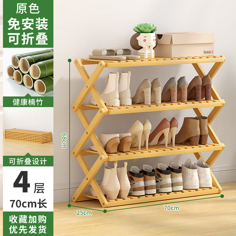 Shoe Rack Multi-layer Household Folding Doorway Storage Shoe Rack Dormitory Space-saving Simple Layered Partition Shoe Rack