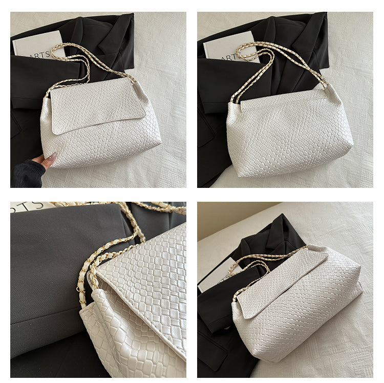 Korean Style ins Chain Bag Versatile Simple Large Capacity Shoulder Bag New Large Underarm Bag Commuter Bag