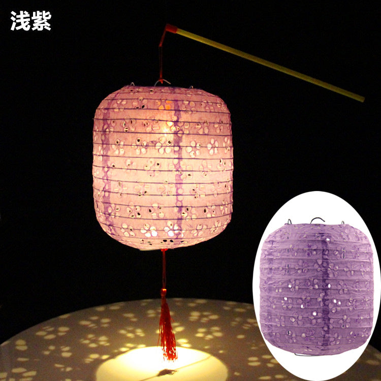 Children's Dance Lantern Festival Stall Handheld Glowing Winter Melon Hollow Paper Lantern Hanfu Photography Prop Ancient Style Lantern