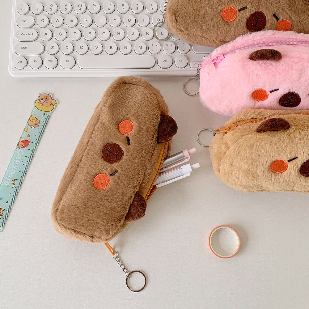 Back-to-School Season Cartoon New Small Animal Shaped Plush Pencil Case Student Stationery Storage Bag Children's Gift Pencil Case http://detail.1688.com/offer/965587364353.html