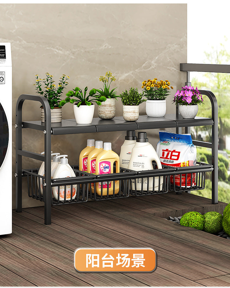Carbon Steel Hot-Selling Telescopic Sink Storage Rack Cabinet Layered Organizer Wash Basin Kitchen Storage Dropshipping