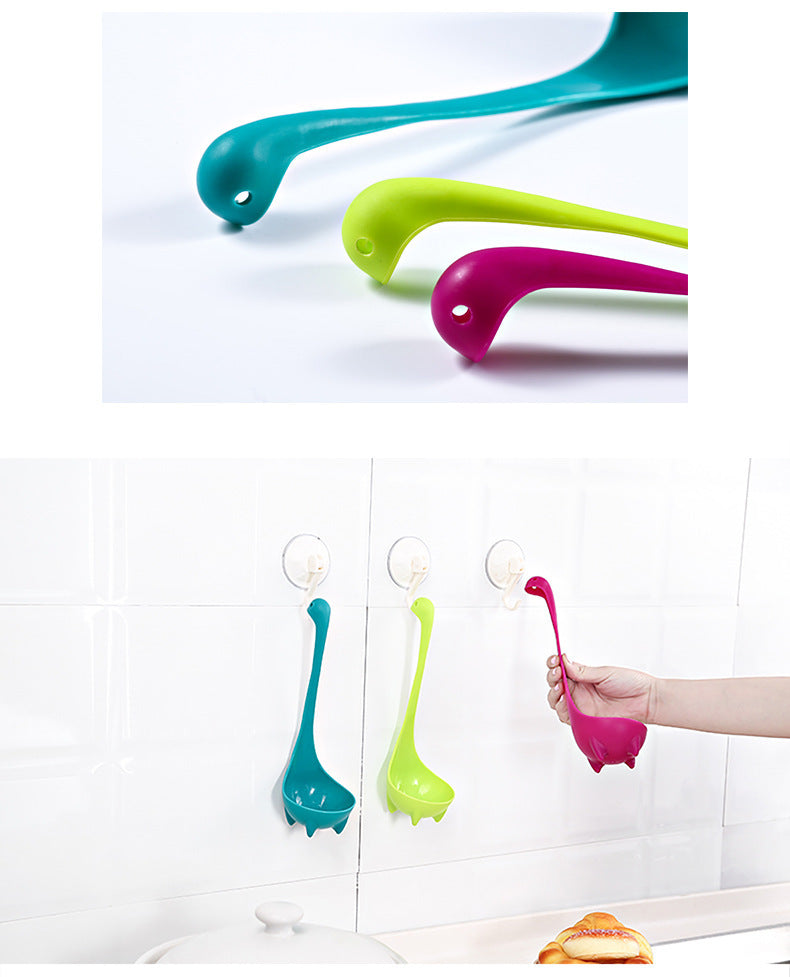 Amazon Creative Loch Ness Monster Spoon Cartoon Food Grade Plastic Spoon Kitchen Tool Manufacturer Wholesale