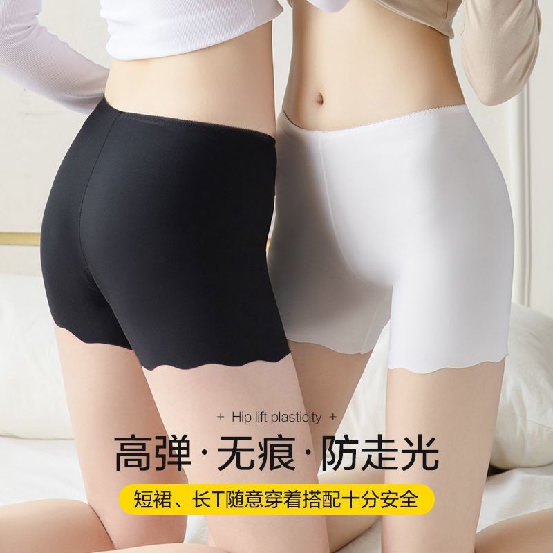 Safety Shorts Ice Silk Women Seamless Underwear Summer New Lace Anti-Exposure Thin Wave Three-Quarter Leggings Wholesale