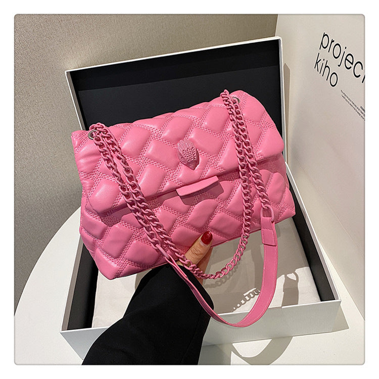 Single-shoulder crossbody bag a versatile diamond-patterned women’s for daily