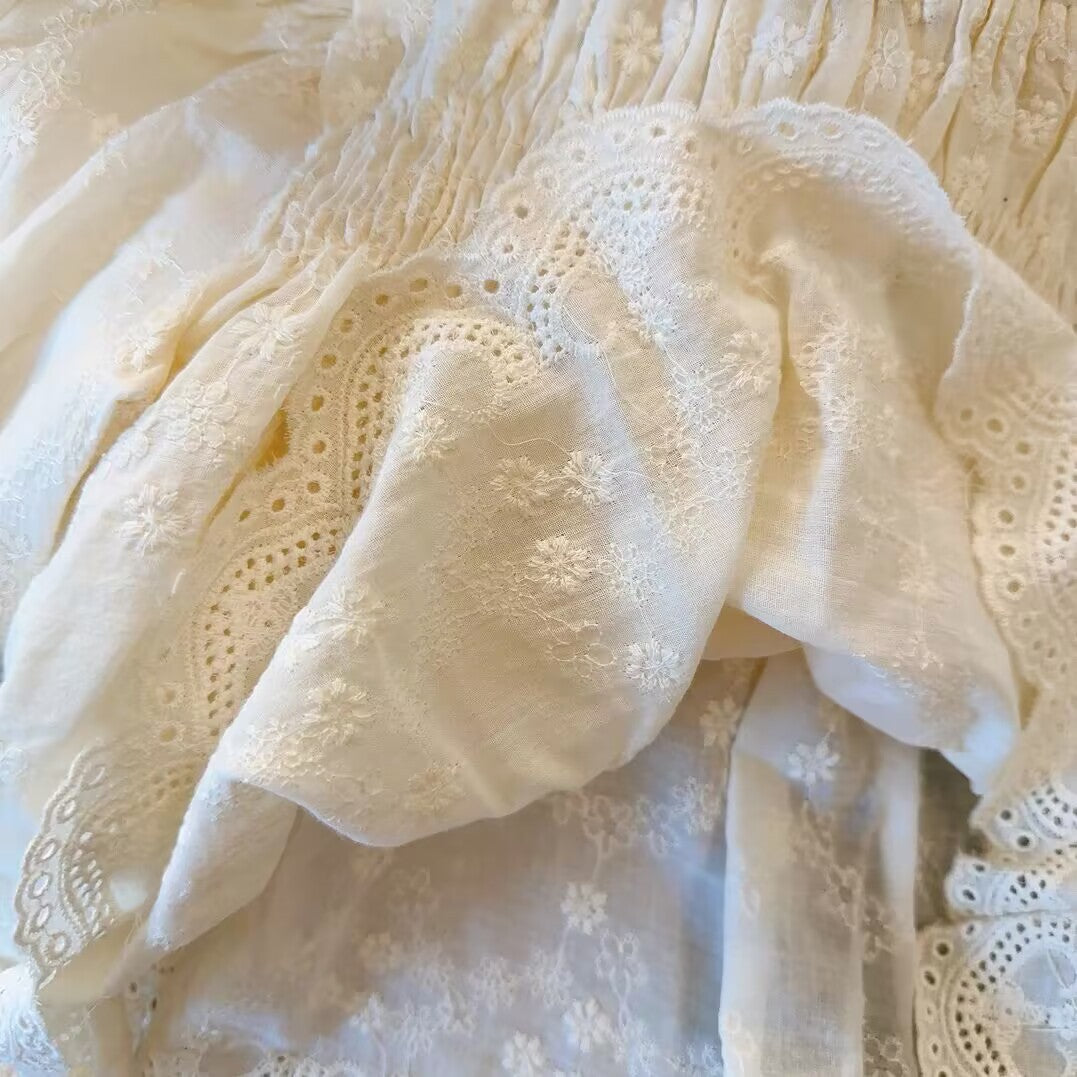 Sweet Little Sister Children's Shirt Autumn New Korean Version Children's Clothing Baby Girl Cute Lace Embroidery High-end Doll Shirt