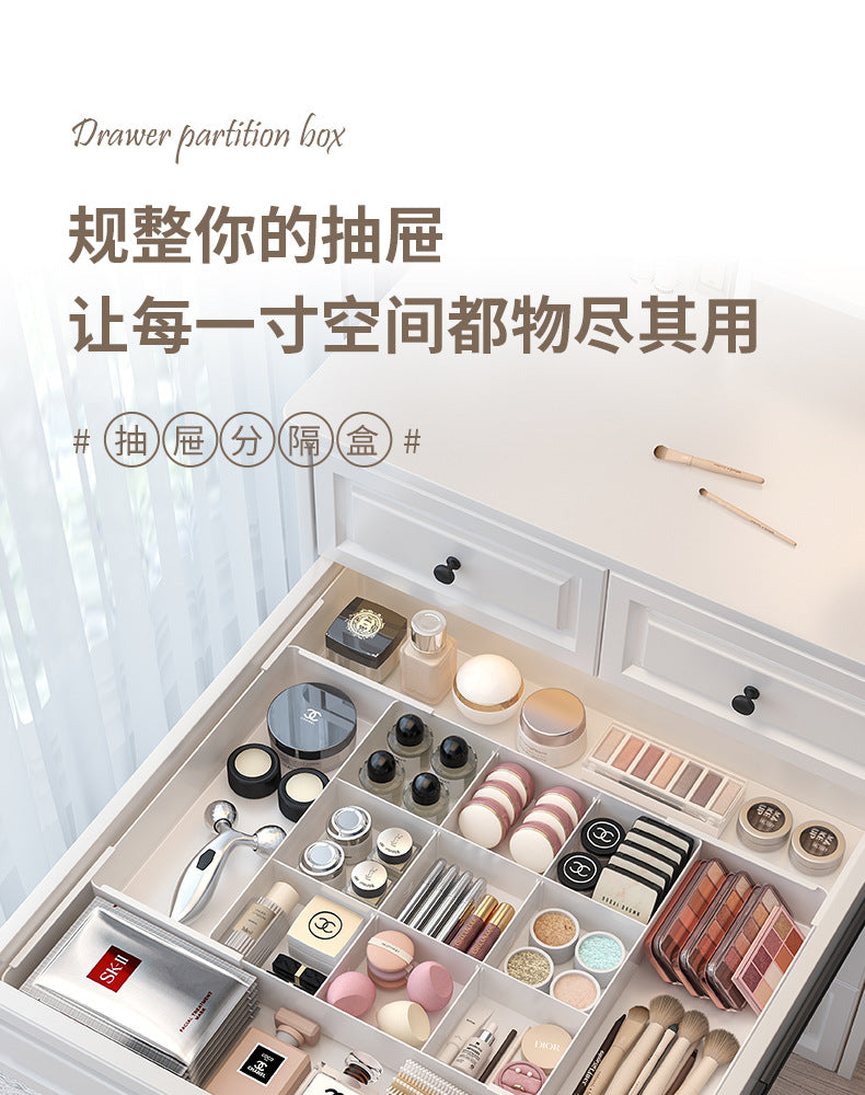 Drawer Divider Storage Box Expandable Dressing Table Cosmetics Kitchen Tableware Desktop Miscellaneous Organizer Box