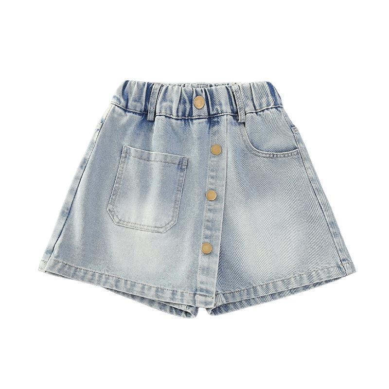 Children's Denim Skirt Short Thin Style2025 for Older Children Student Version Mid-Length Shorts