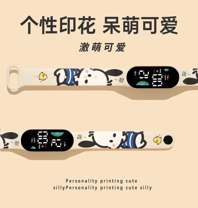 New Pochacco Cartoon Electronic Watch for Students Cute Children's Cartoon Print LED Sports Watches Wholesale