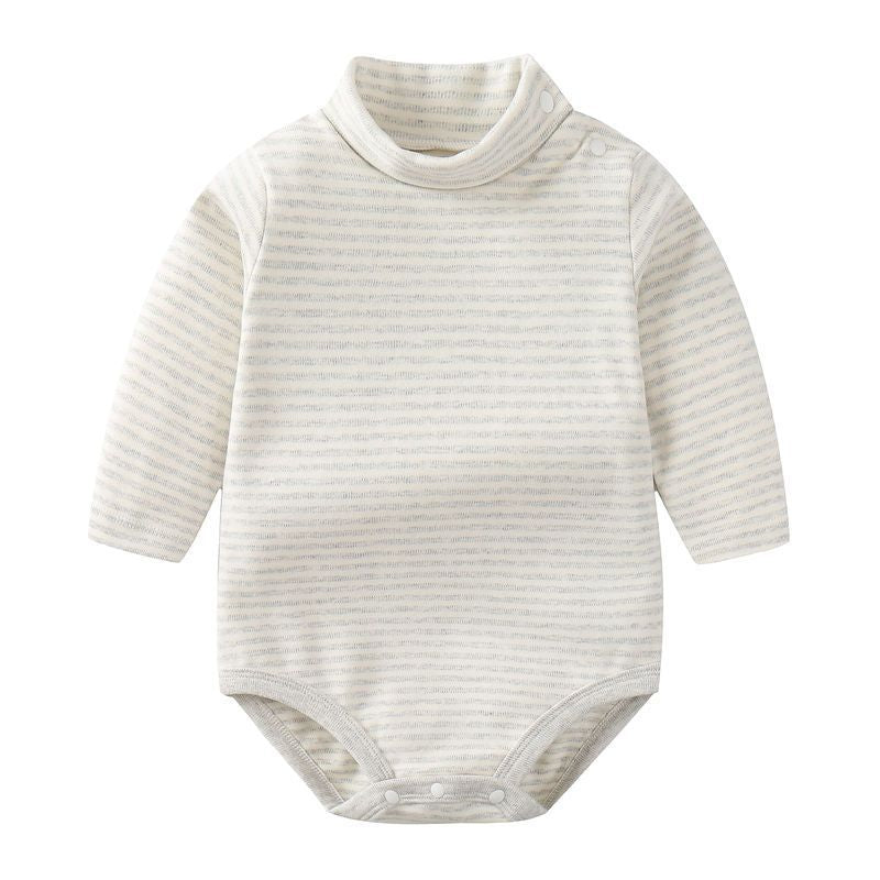 Baby Romper Autumn Winter High Neck Triangle Bodysuit Warm Belly Protection Thickened Base Layer One-Piece Baby Underwear