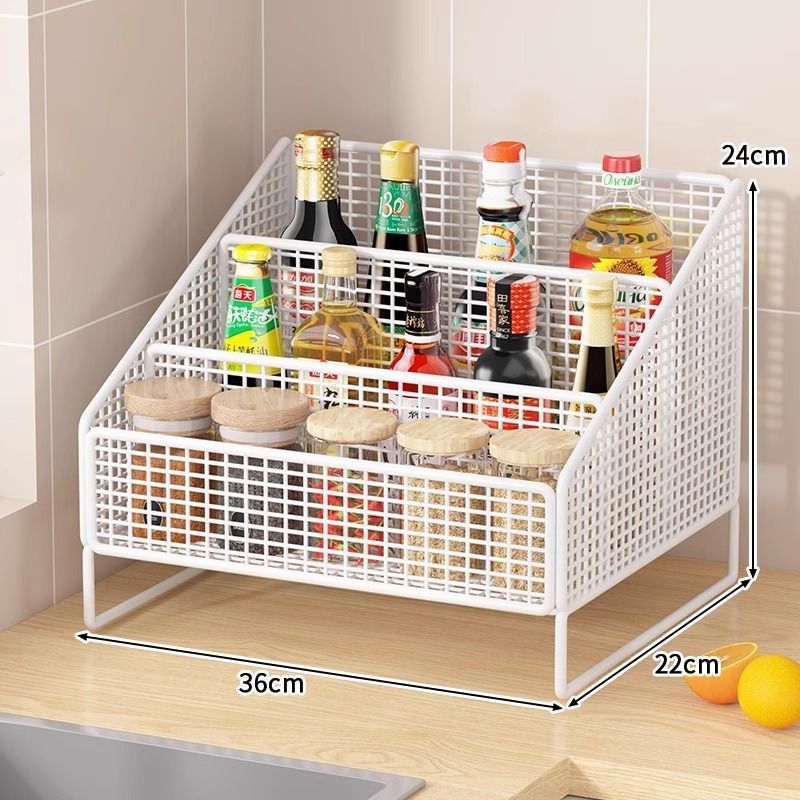 Seasoning Storage Rack Kitchen Organizer Household Cup Holder Countertop Multi-functional Spice Divider Storage Rack Desktop