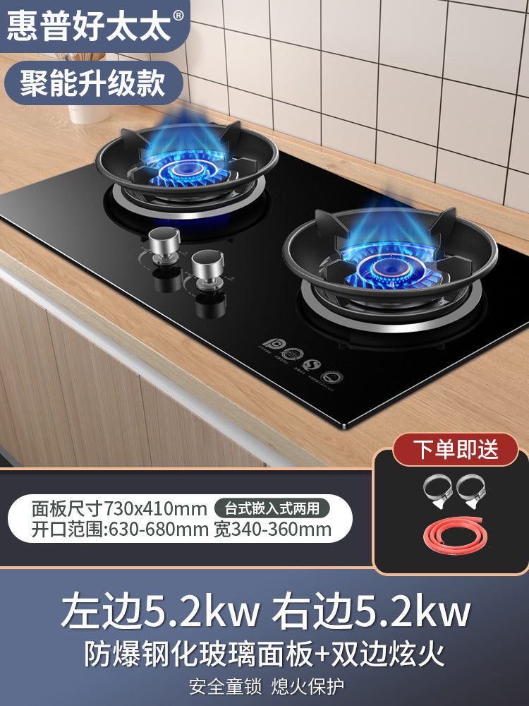 Wholesale High Power Nine-Burner Intense Flame Gas Stove Household Dual Burner Built-in Dual-use Gas Stove Natural Gas Dual Burner