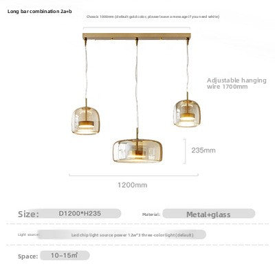 Modern Single Head Chandelier LED Glass Hanging Light
