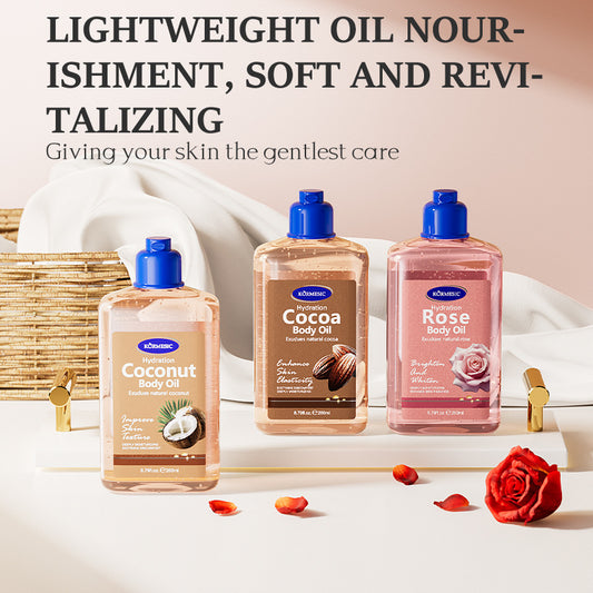 KORMESIC Full English Coconut Body Oil Body oil Massage Essential Oil260ml Cross-Border Foreign Trade Wholesale