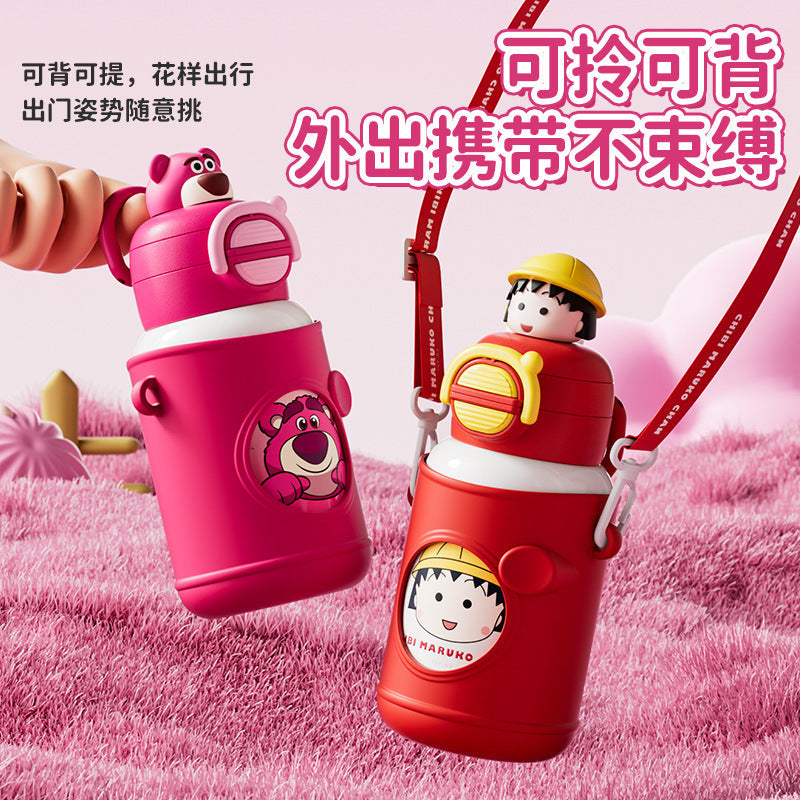 2024Summer New Plush Insulated Cup Anti-drop Crossbody Straw Cup Fashionable Back-to-School Double Drinking Cup http://detail.1688.com/offer/945191485797.html