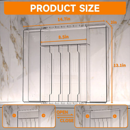 Cross-Border Tableware Kitchen Organizer Box Drawer Expandable Silverware Storage Box Cosmetics Stationery Miscellaneous Divider Expandable Box