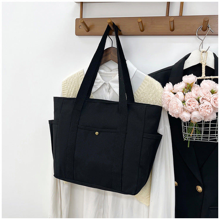 Large Capacity Tote Canvas Bag for Work and Going out Good-looking Commuter's All-Matching Art Student Book One Shoulder Bag Bag