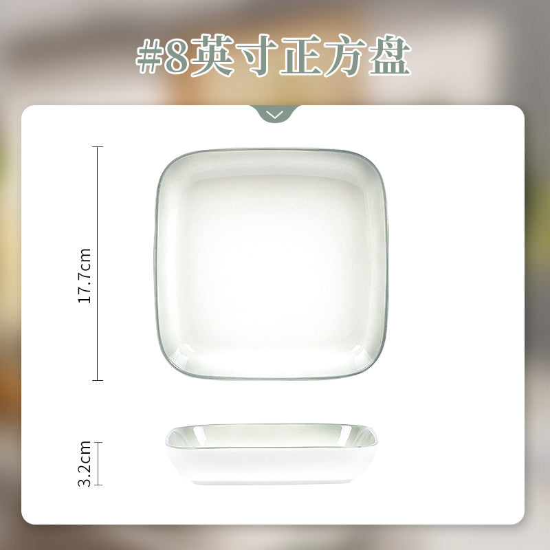 Nordic Style Gradient Color Bowl and Plate Set for Home Use, Thickened Lace Ceramic Tableware, Bowl and Plate Combination, Underglaze Color Bowl Set