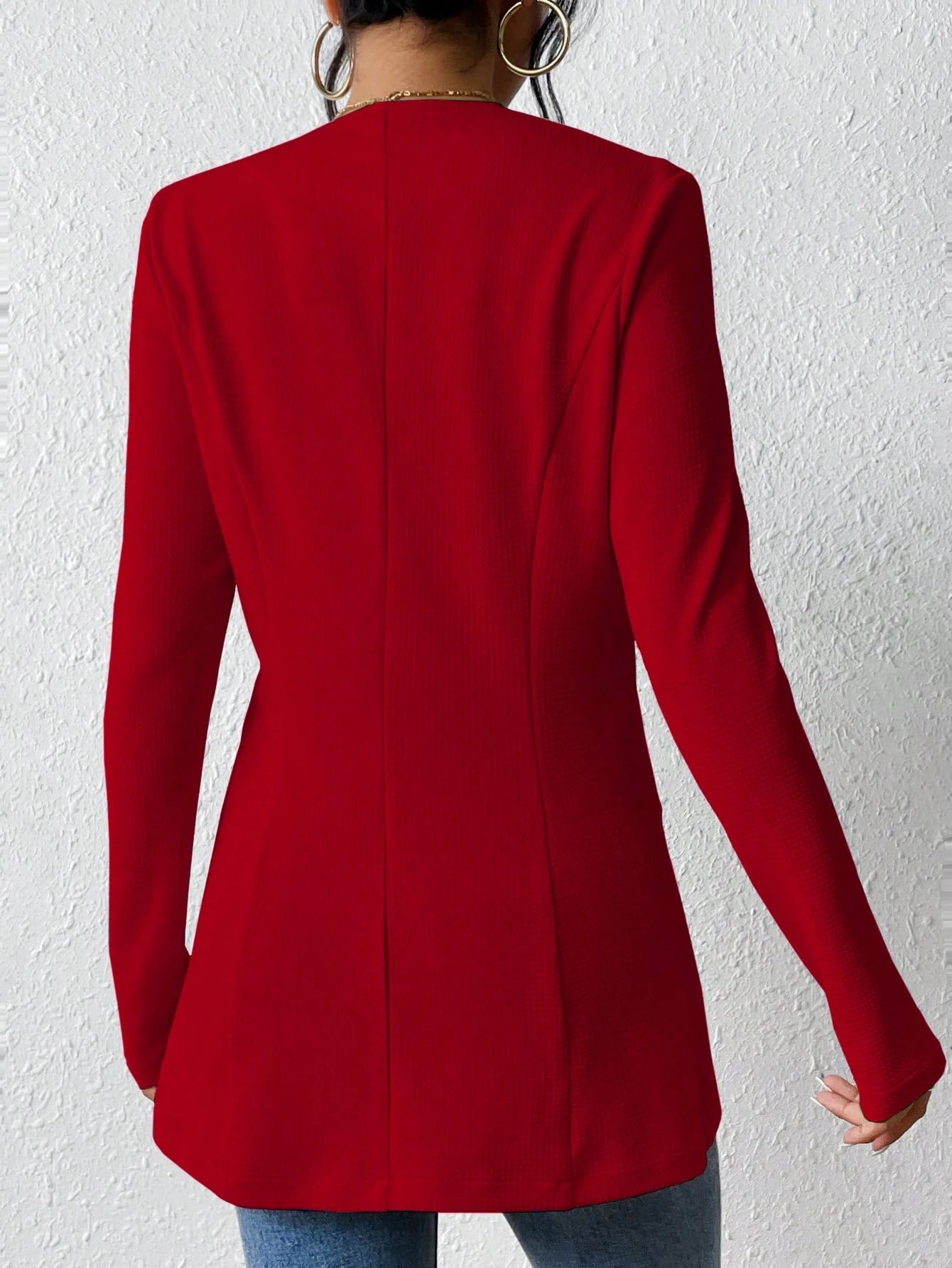 2025New Korean Fashion Style from Amazon Europe and America V Single Button Solid Color Long Sleeve Blazer