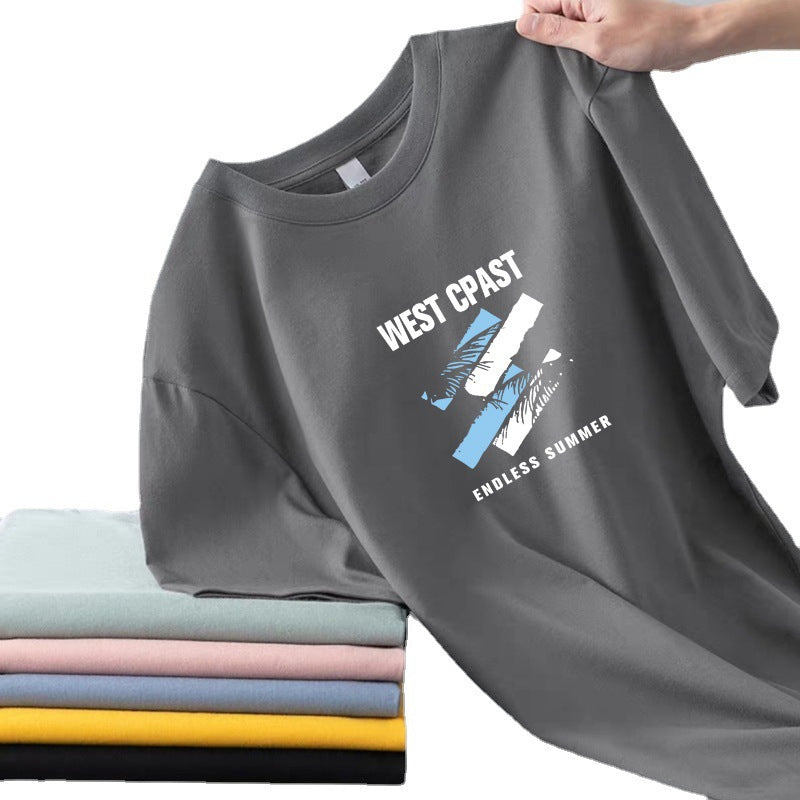 Men's Short Sleeve t T-shirt Ice Silk Short Sleeve Men T T Shirt Summer round Neck Bottoming Shirt Casual All-Matching and Handsome Short t Men's T-shirt