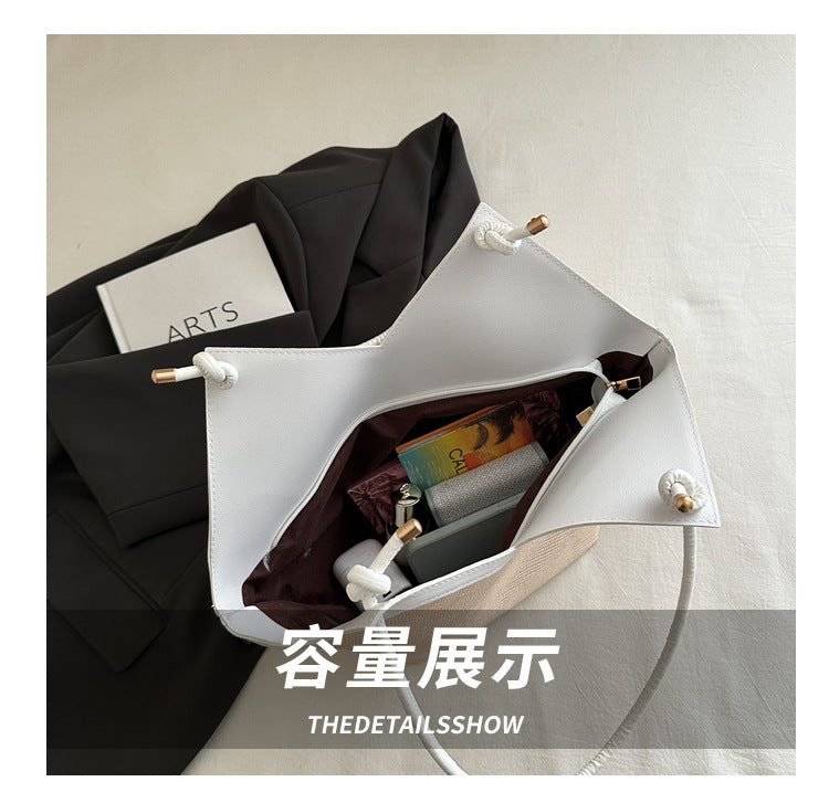 Summer Patchwork Large Capacity Women2025New Fashionable Loose Style Trendy New Casual Tote Shoulder Underarm Bag
