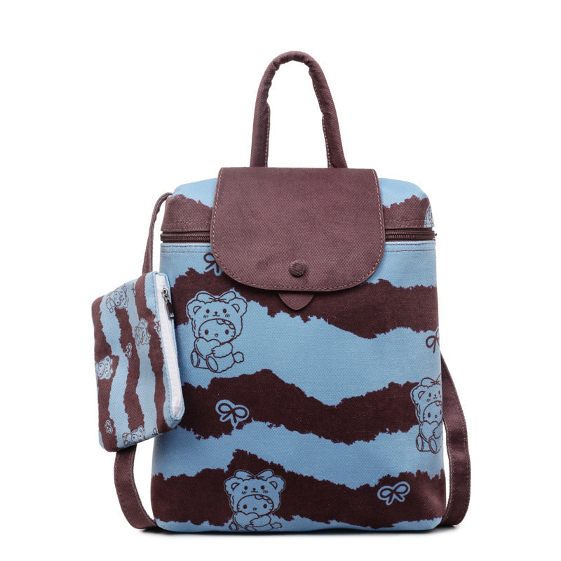 Korean Style Cute College Style Cartoon Handheld Bucket Bag for Women2025New leopard print backpack for class and commuting http://detail.1688.com/offer/960620063545.html