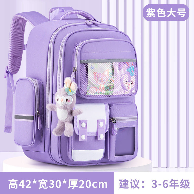 Schoolbag Primary School Girl Large Capacity Dirty Resistant Children's Schoolbag6-12Men's Weight Loss1-6Elementary School Student Backpack http://detail.1688.com/offer/727797868983.html