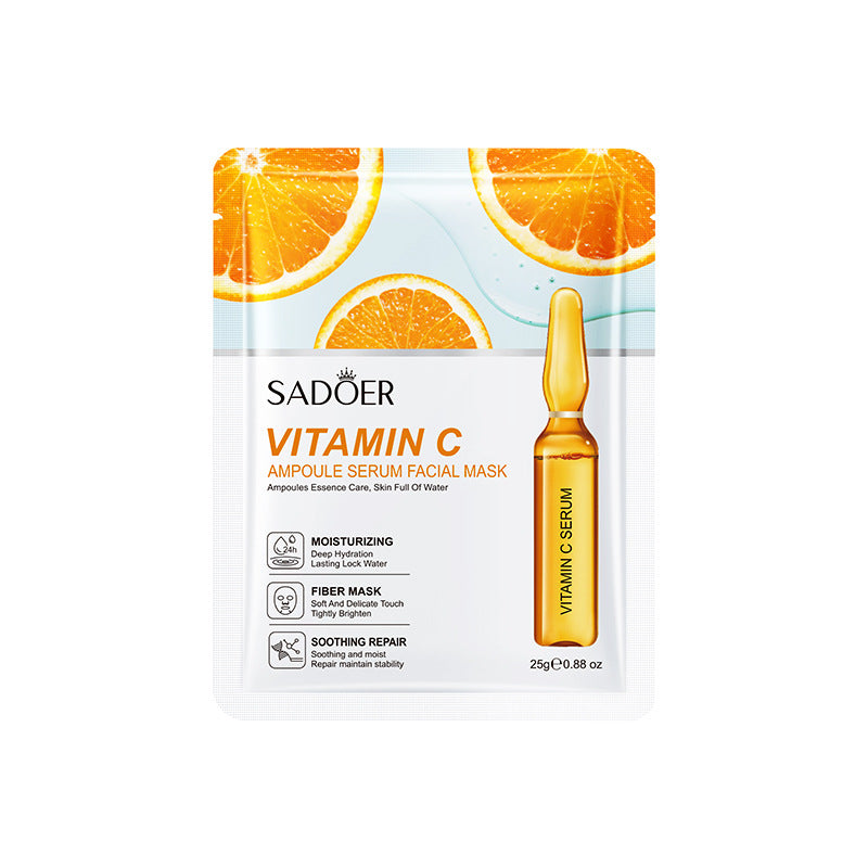 Full English Ampoule Essence Mask SADOER Hyaluronic Acid Hydrating Vitamin C Moisturizing Cross-Border Wholesale