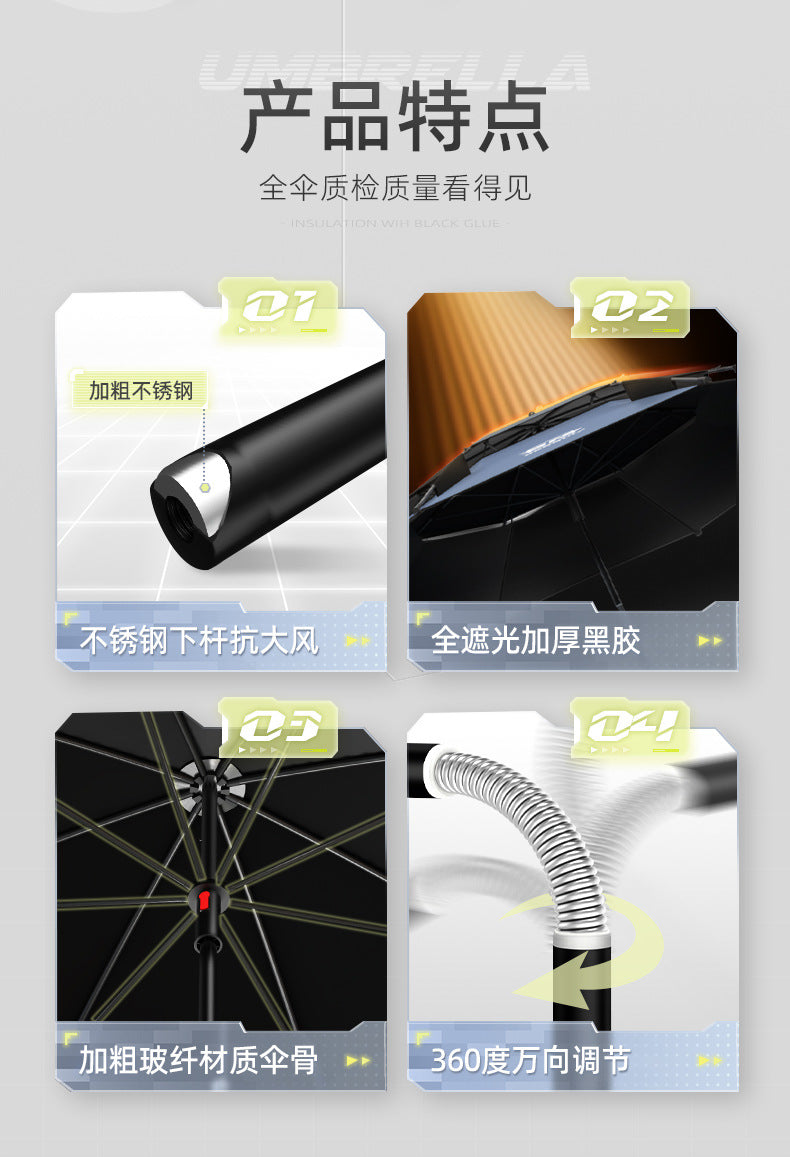 Benno New Model Fishing Umbrella Universal Large Fishing Umbrella Outdoor Sun Umbrella Thickened Sunshade Sun Protection Rainproof Special Fishing Umbrella